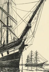 The Cutty Sark 1869, no porto de Falmouth, 1938