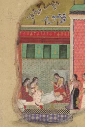 A Morte do Rei Dasharatha, o Pai de Rama, Folio de um Ramayana, ca. 1605.
