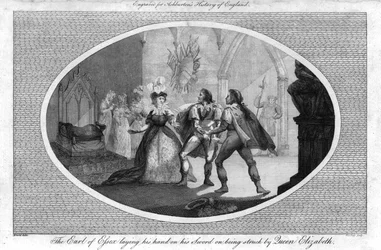 O conde de Essex pôs a mão na espada ao ser atingido pela rainha Elizabeth., 1792