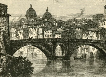 A ponte fabriciana, Roma, 1890.