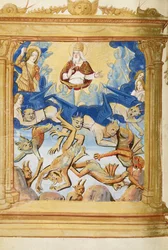 A queda de Lúcifer. Do livro de horas, c. 1500
