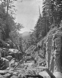 O Flume, Franconia White Mountains, New Hampshire, EUA, c1900.