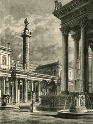Restauração do Fórum e da Coluna de Trajano, 1890.