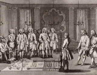 A cerimónia de iniciação dos maçons franceses, século XVIII