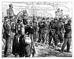 As tropas francesas deixando Metz, c1870