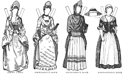 A Galeria de Trajes Britânicos: alguns dos vestidos usados em Annes Reign, c1934