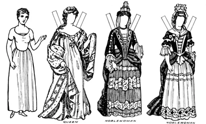 A Galeria de Trajes Britânicos: alguns dos vestidos usados em Annes Reign, c1934