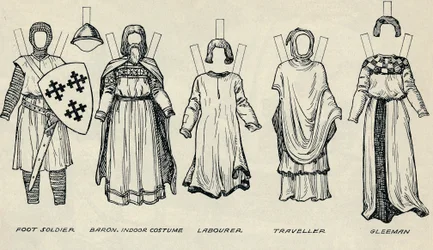 A Galeria de Traje Britânico: Tipos de Vestido no Início dos Tempos Plantagenet, c1934