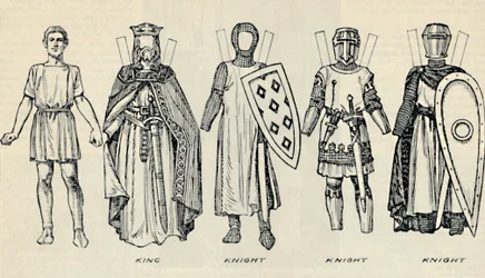 A Galeria de Traje Britânico: Tipos de Vestido no Início dos Tempos Plantagenet, c1934
