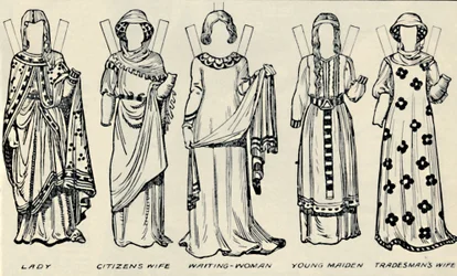 A Galeria de Trajes Britânicos: O que homens e mulheres usavam no tempo de Henry III, c1934