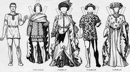 A Galeria de Trajes: Vestidos Usados nos Últimos Anos do Reinado de Edward III, c1934