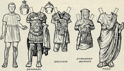 A Galeria de Trajes Históricos: O que os britânicos e romanos costumavam usar, c1934
