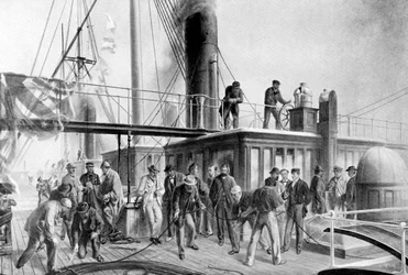 O Grande Leste recuperando o cabo Atlântico perdido, 1866, c1920