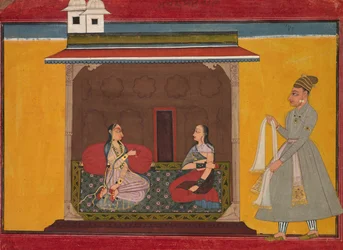 A heroína que é fielmente amada: Folha de um Rasamanjari, c. 1710