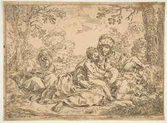 A Sagrada Família com São João Batista, cópia após Cantarini, ca. 1639-1648 ou depois.
