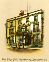 O pólo de lúpulo, Tewkesbury, Gloucestershire, 1936.