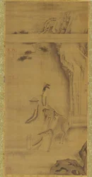 O Imortal Ma Gu com um veado, dinastia Qing, século XVIII.