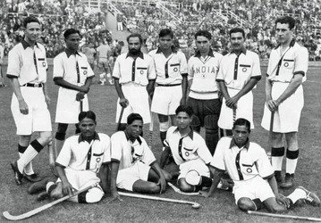 A equipe indiana de hóquei, vencedores da medalha de ouro, Jogos Olímpicos de Berlim, 1936