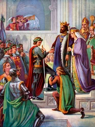 A investidura do Príncipe Negro como cavaleiro da Ordem da Jarreteira, 1348, c. 1920