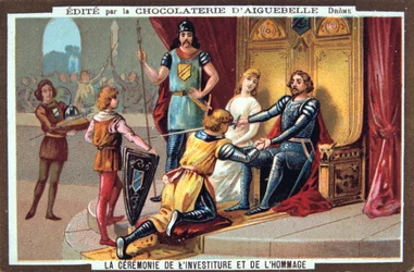 Os cavaleiros - juramento de lealdade ao senhor, Idade Média. Século XIX.