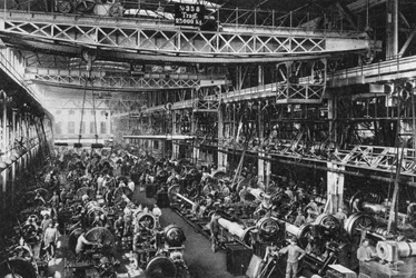 A fábrica de canhões Krupp número 1, Essen, Alemanha, Primeira Guerra Mundial, 1917