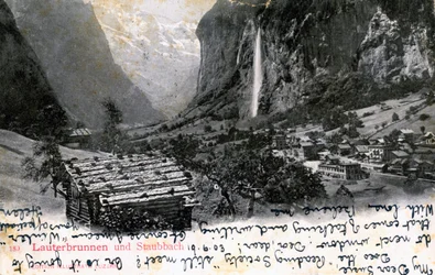 O vale de Lauterbrunnen, Bernese Oberland, Suíça, 1903