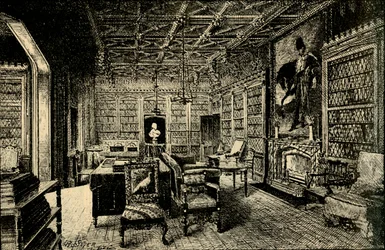 A Biblioteca em Abbotsford, 1882.