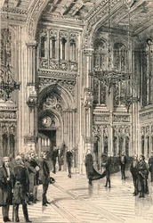 O lobby da Câmara dos Comuns, c1910