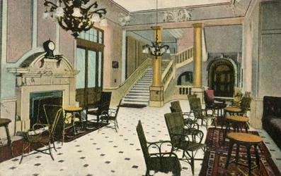A sala de estar, quartos de Abercorn, hotel da rua de Liverpool, c1907.