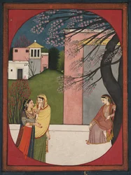 A heroína Lovelorn, de um Sat Sai de Bihari, 1780-90.
