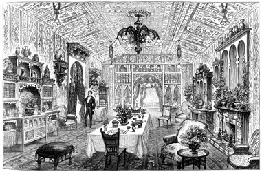 A sala de almoço na Câmara Municipal, Birmingham, West Midlands, 1887