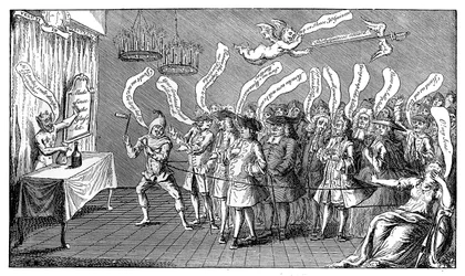 O Mágico ou Cungerer de Garrafa. Credulidade inglesa: ou, Yere all Bottled, 1749