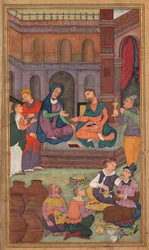O Casamento em Caná, de um Espelho da Santidade Mirat al-quds do Padre Jerome Xavier, 1602-1604.