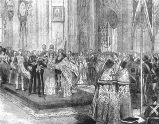 O casamento do duque de Edimburgo com a grã-duquesa Marie Alexandrovna ... 1874, 1901.