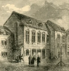A prisão de Marshalsea, no século XVIII, c1878.