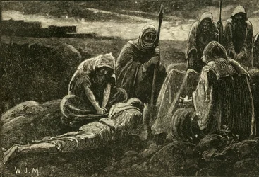 Os homens de Jabes, de luto pelo túmulo de Saul e Jônatas, 1890.