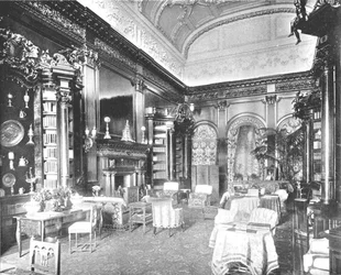 A sala da manhã na mansão Tring Park, Hertfordshire, 1894.