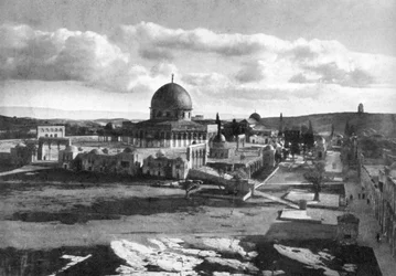 A mesquita de Omar no local do antigo templo, Belém, Israel, 1926