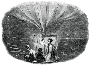 O balão de Nassau passando por Liège à noite, 1836, 1886