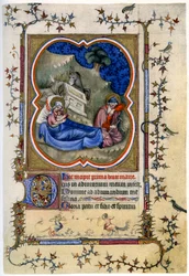 A Natividade, de um livro de horas e missal c1370 1958