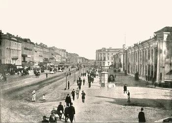 The Nevski Prospect, São Petersburgo, Rússia, 1895.