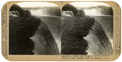 As Cataratas de Niagra, de Prospect Point a Horseshoe Falls, final do século XIX