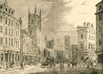 O Banco Velho da Inglaterra, Olhando da Mansion House, 1890.