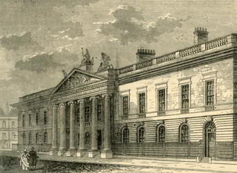 O antigo escritório da Índia, rua Leadenhall em 1803, c1872.