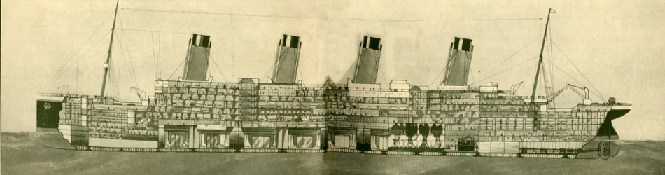 As 46.439 toneladas olímpicas mostradas na seção, c1930.