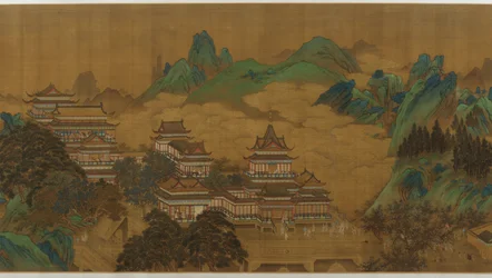 A Festa do Pêssego da Rainha Mãe do Oeste, dinastia Ming ou Qing, séculos XVII-XVIII.