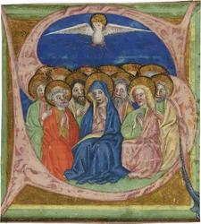 O Pentecostes. S inicial de um manuscrito Gradual, ca 1430