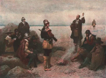 Os Padres Peregrinos, c1869, c1902.