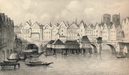 A Pont Notre-Dame em 1560, 1915.