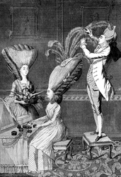 O vestido de cabeça absurdo ou a dama de penas, 1776